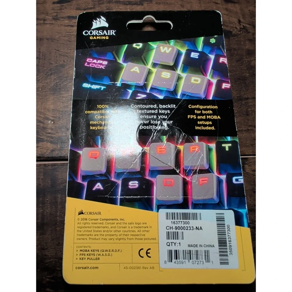 CORSAIR Performance MOBA/FPS Keycap Kit Backlit Contoured Textured Keys White